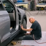 Car door repair after collision